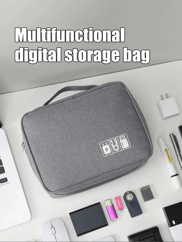 Cable Storage Bag Waterproof Digital Electronic Accessories Organizer Portable Travel Cable Organizer Case for cable Charger Leedoar