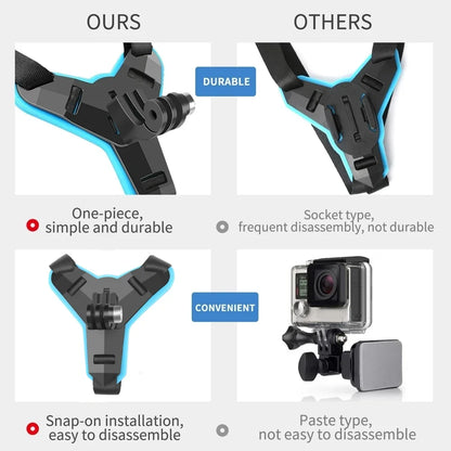 Camera Mount Harness Ajustable Fit for Action Camera and Smartphones Leedoar