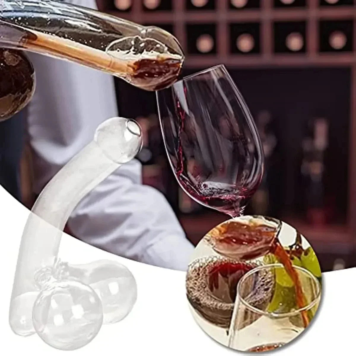 Cannon Whisky Decanter Borosilicate Glass Decanter Container Wine Divider Table Decoration Red Wine Dispenser Bar Accessories Leedoar