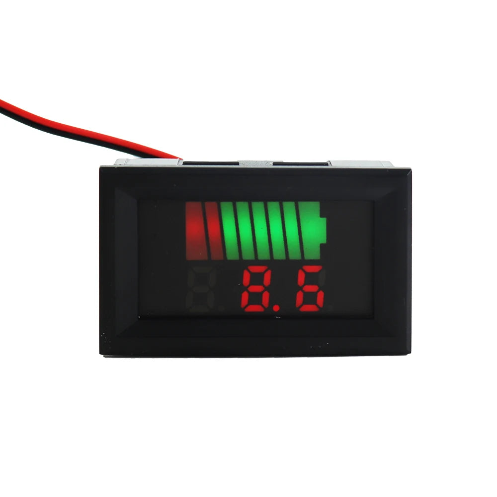 Car Battery Charge Level Indicator 12V 24V 36V 48V 60V 72V Lithium Battery Capacity Meter Tester Display LED Tester Voltmeter Leedoar