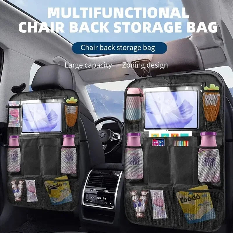 Car Seat Back Storage Bag Simple Oxford Material Snack Toy Storage Bag Car Storage Bag Anti-kick Car Interior Accessories