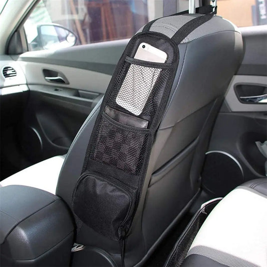 Organizador de assento de carro Bolsa de armazenamento lateral para assento de carro com vários bolsos Suporte para bebidas Bolso de malha Organizador de estilo de carro Suporte para telefone 