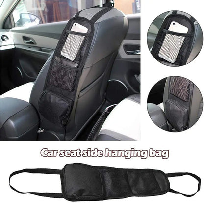 Car Seat Organizer Auto Seat Side Storage Hanging Bag Multi-Pocket Drink Holder Mesh Pocket Car Styling Organizer Phone Holder Leedoar