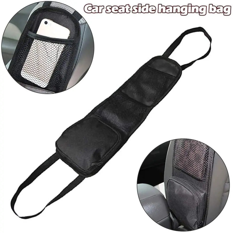 Car Seat Organizer Auto Seat Side Storage Hanging Bag Multi-Pocket Drink Holder Mesh Pocket Car Styling Organizer Phone Holder Leedoar