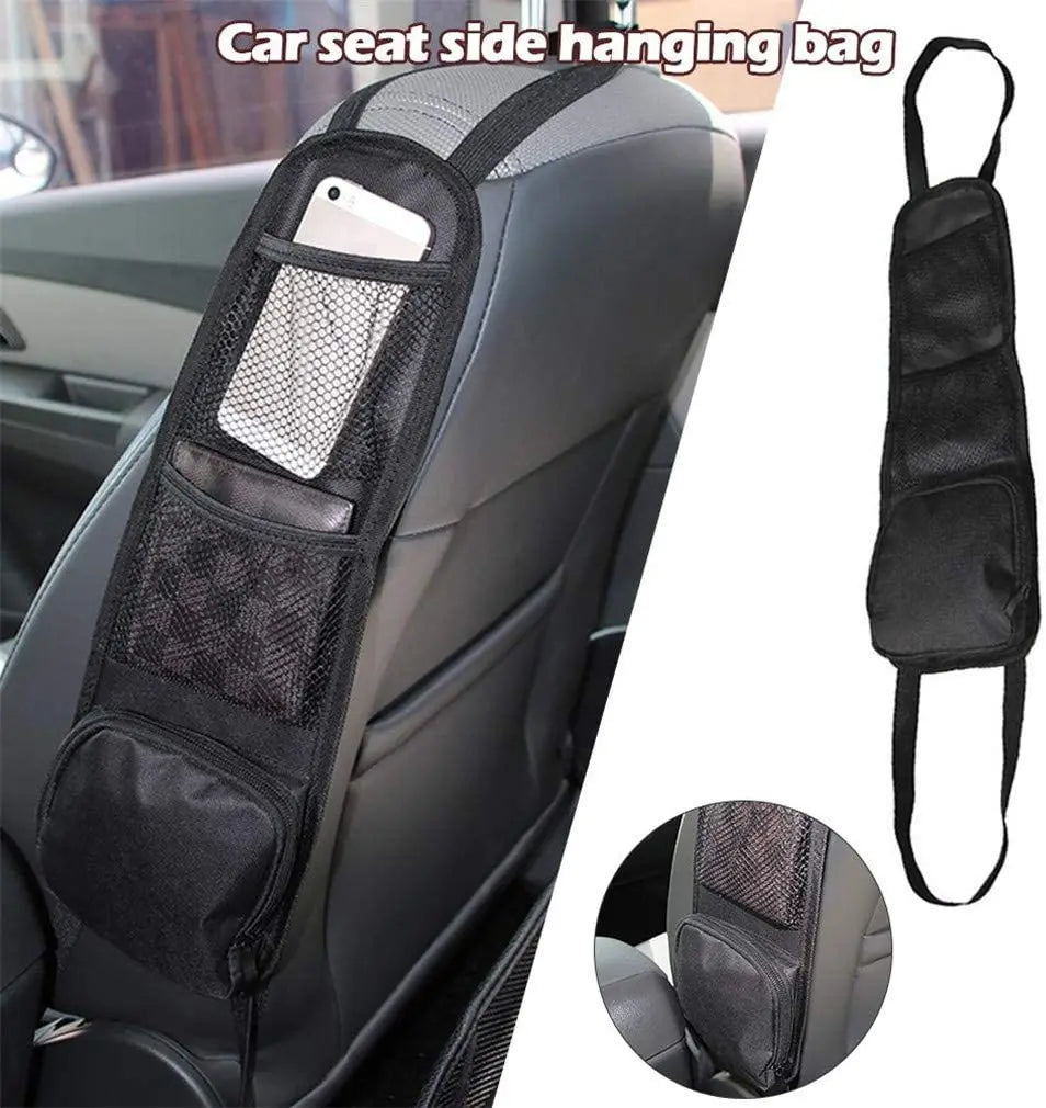 Car Seat Organizer Auto Seat Side Storage Hanging Bag Multi-Pocket Drink Holder Mesh Pocket Car Styling Organizer Phone Holder Leedoar