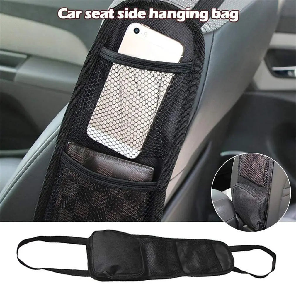 Car Seat Organizer Auto Seat Side Storage Hanging Bag Multi-Pocket Drink Holder Mesh Pocket Car Styling Organizer Phone Holder Leedoar