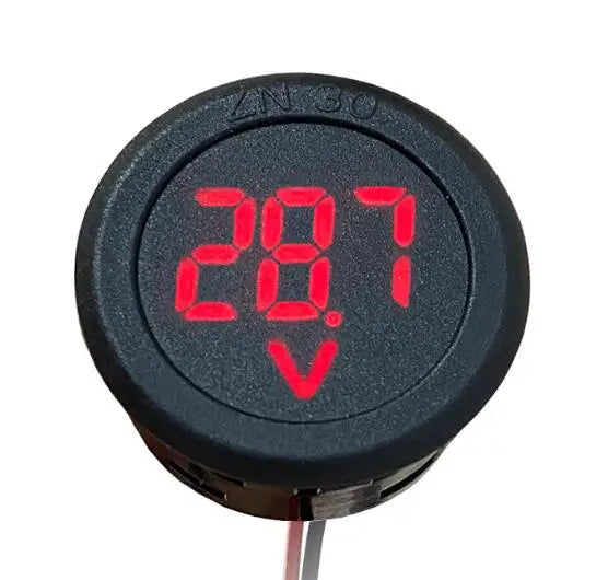 Car Voltmeter DC 4-100V LED Digital Display Round Two Wire Panel Voltage Meter Leedoar
