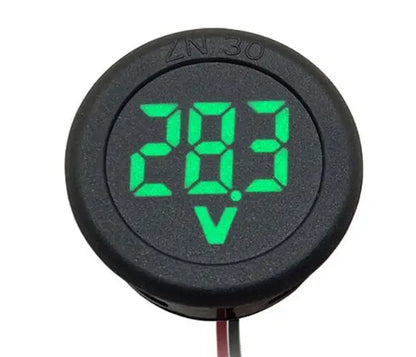 Car Voltmeter DC 4-100V LED Digital Display Round Two Wire Panel Voltage Meter Leedoar
