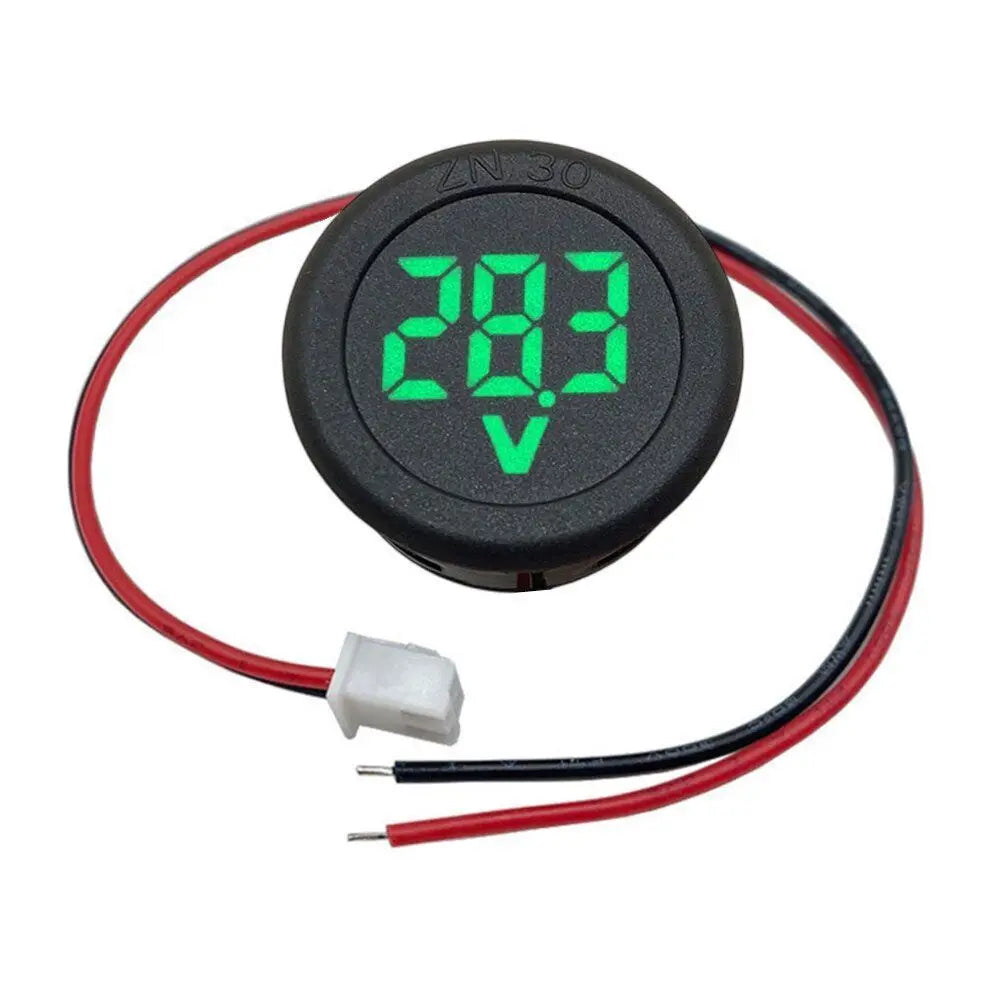 Car Voltmeter DC 4-100V LED Digital Display Round Two Wire Panel Voltage Meter Leedoar