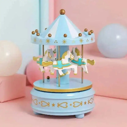 Carousel Music Box Cake Decorative Ornament Baby Birthday Gift Toys Desktop Decorative Ornament Leedoar