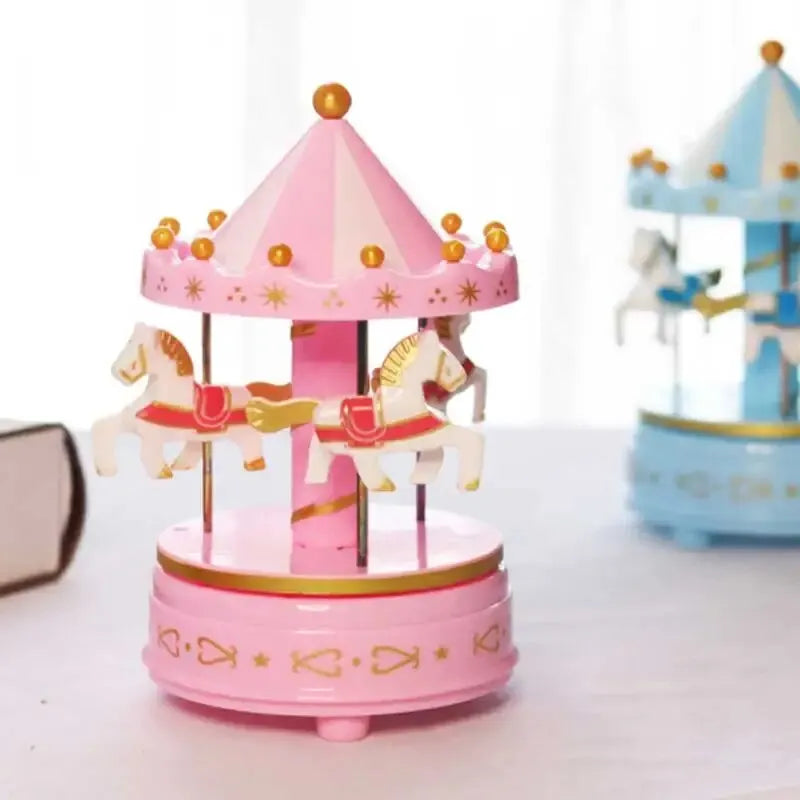 Carousel Music Box Cake Decorative Ornament Baby Birthday Gift Toys Desktop Decorative Ornament Leedoar