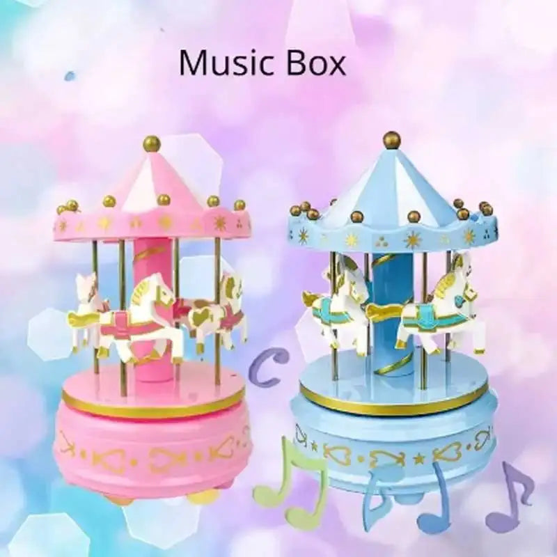 Carousel Music Box Cake Decorative Ornament Baby Birthday Gift Toys Desktop Decorative Ornament Leedoar