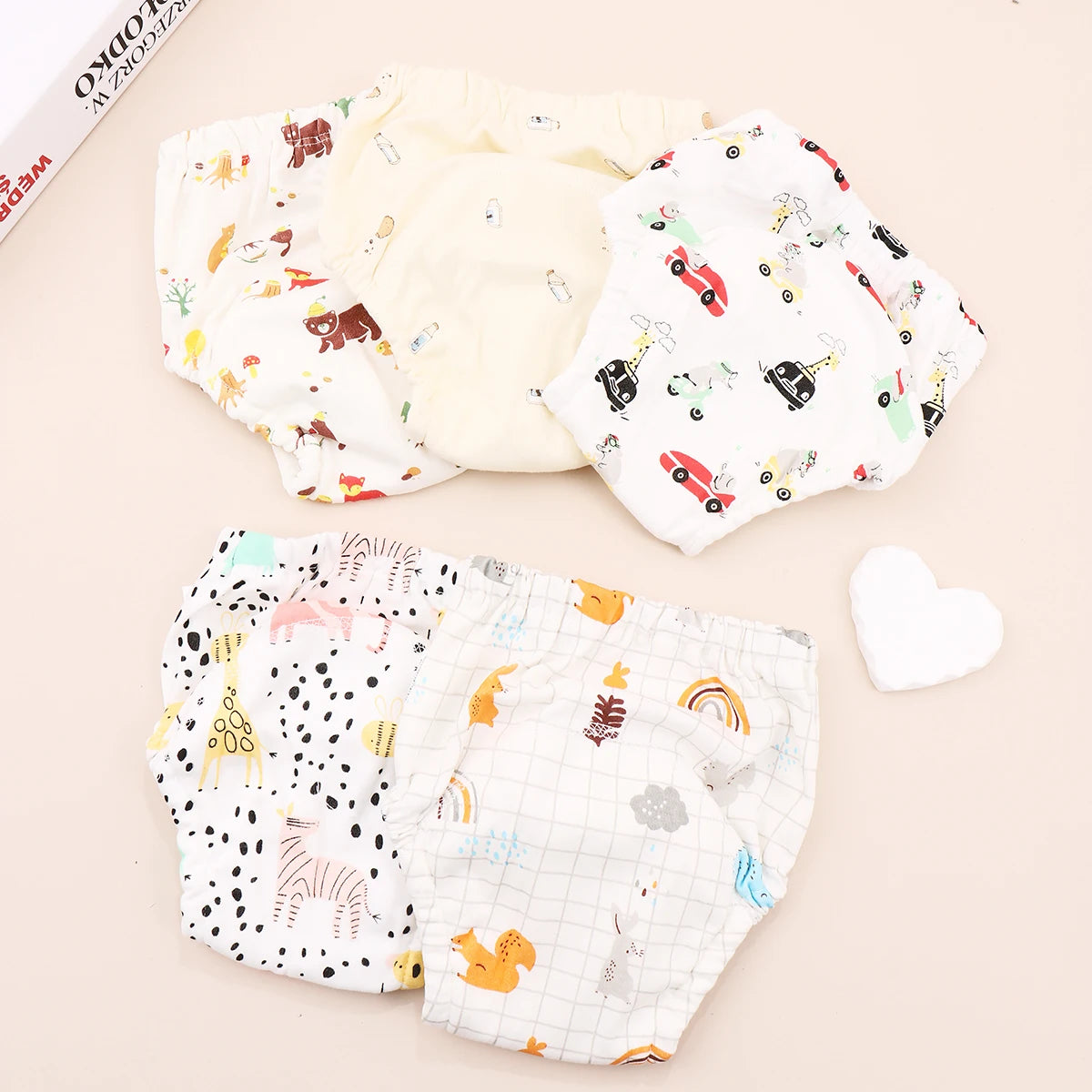 Cartoon Baby Diaper Infant Nappy Pocket Ecological Training Panties Reusable Cotton Baby Training Pants Newborn Cloth Diaper Leedoar