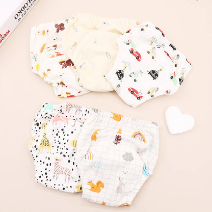 Cartoon Baby Diaper Infant Nappy Pocket Ecological Training Panties Reusable Cotton Baby Training Pants Newborn Cloth Diaper Leedoar