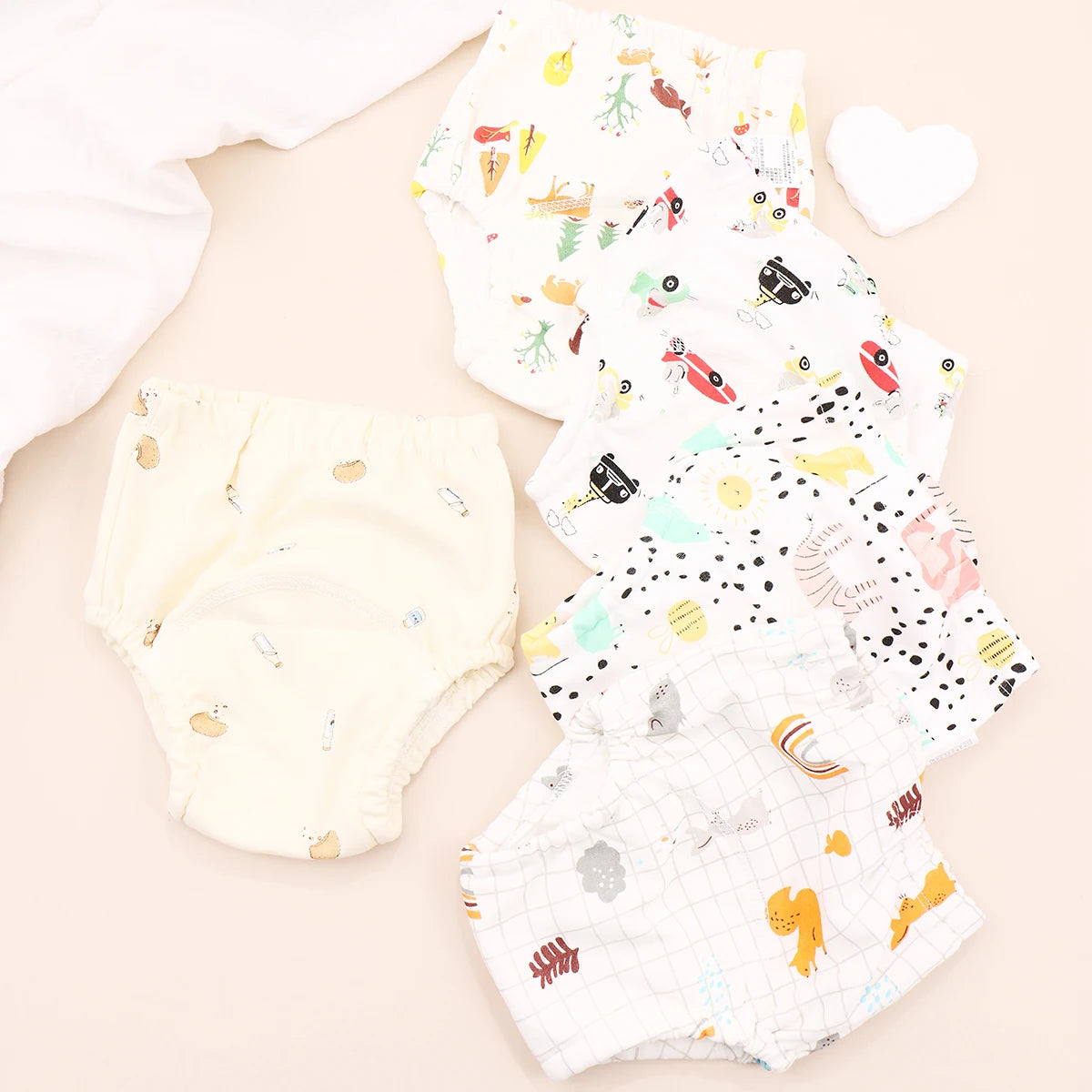 Cartoon Baby Diaper Infant Nappy Pocket Ecological Training Panties Reusable Cotton Baby Training Pants Newborn Cloth Diaper Leedoar