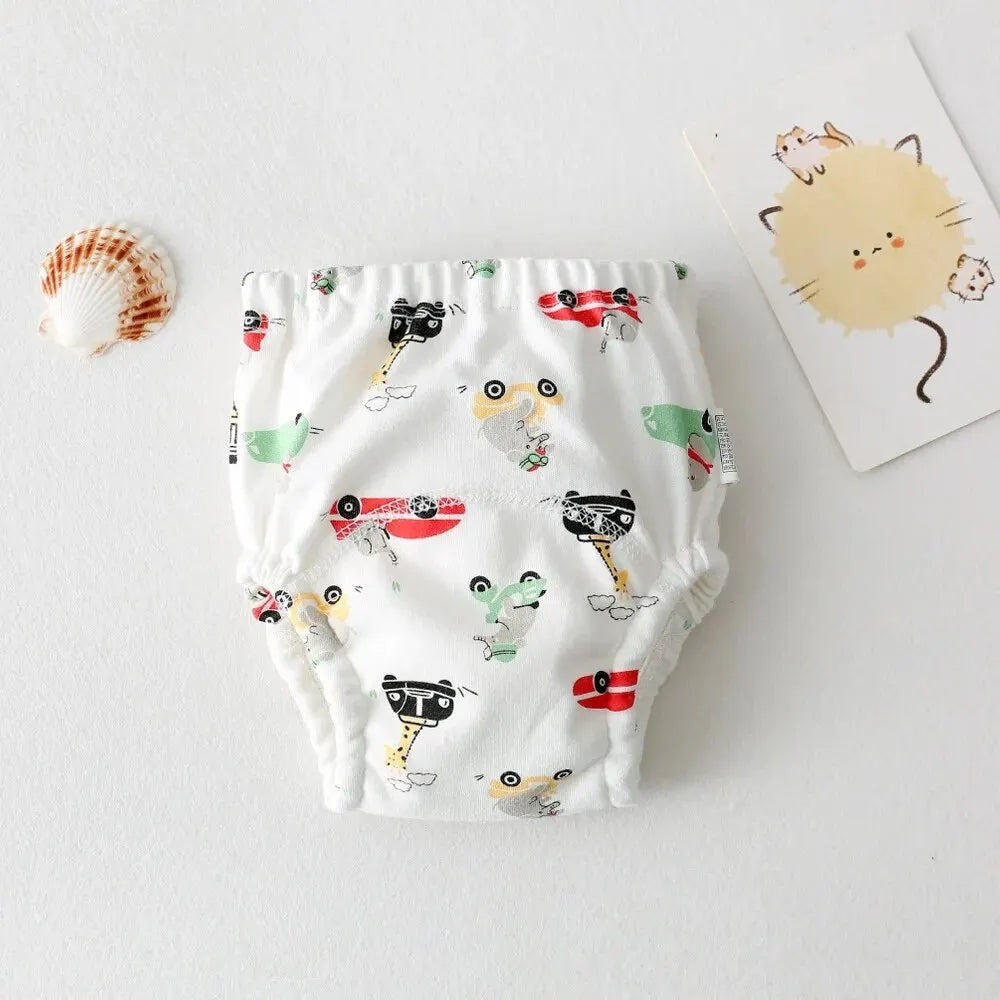 Cartoon Baby Diaper Infant Nappy Pocket Ecological Training Panties Reusable Cotton Baby Training Pants Newborn Cloth Diaper Leedoar