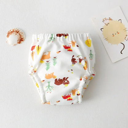 Cartoon Baby Diaper Infant Nappy Pocket Ecological Training Panties Reusable Cotton Baby Training Pants Newborn Cloth Diaper Leedoar