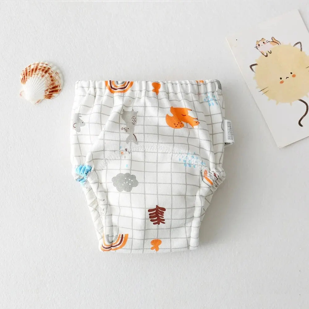 Cartoon Baby Diaper Infant Nappy Pocket Ecological Training Panties Reusable Cotton Baby Training Pants Newborn Cloth Diaper Leedoar