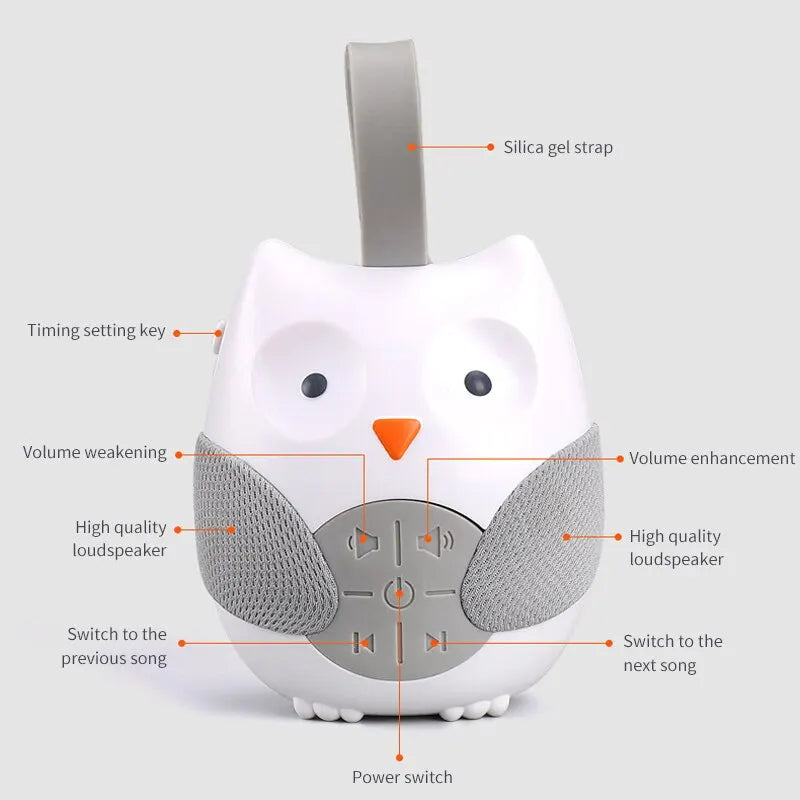 Cartoon Owl Modeling Music Pacifier Newborn Coaxing Bed Hanging Player Children Pacifying Toy Threespeed Timer Mode Leedoar