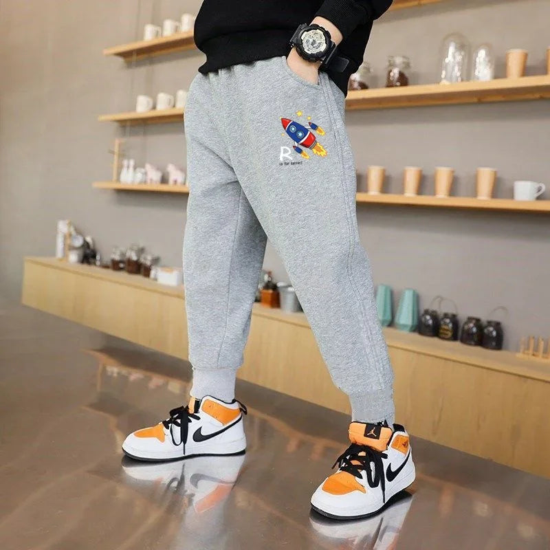 Cartoon Printed Children's Clothing Outdoor Casual Pant Basketball Sports Pants Quality Soft Comfortable Slim Fit Boys' Trousers