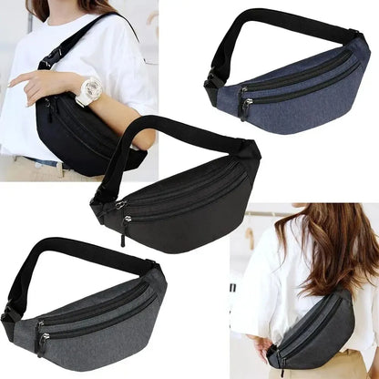 Casual Male Waist Bags Phone Bag Pouch Multi-functional Cross Body Bags Fashion Shoulder Bag Belt Bag Men Women Leedoar