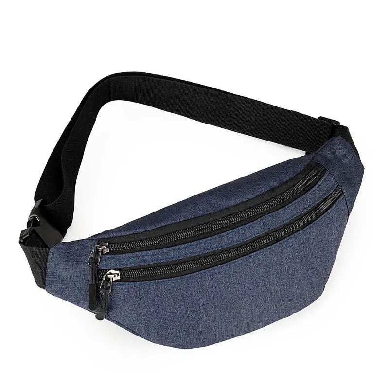 Casual Male Waist Bags Phone Bag Pouch Multi-functional Cross Body Bags Fashion Shoulder Bag Belt Bag Men Women Leedoar