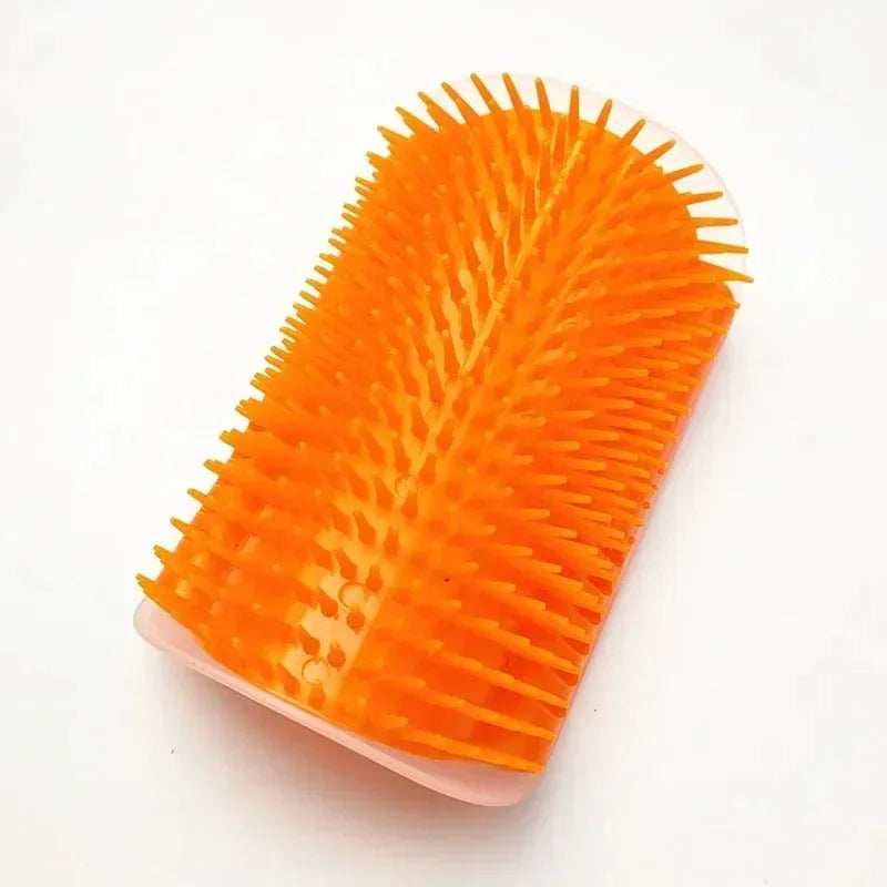 Cat Corner Brush Comb Massager for Cat Arch Plastic Scratcher Remove Hair Comb Grooming with Catnip Cat Self Cleaning Cat Supply Leedoar