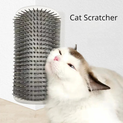 Cat Corner Brush Comb Massager for Cat Arch Plastic Scratcher Remove Hair Comb Grooming with Catnip Cat Self Cleaning Cat Supply Leedoar