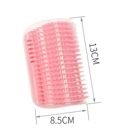 Cat Corner Brush Comb Massager for Cat Arch Plastic Scratcher Remove Hair Comb Grooming with Catnip Cat Self Cleaning Cat Supply Leedoar