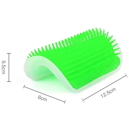 Cat Corner Brush Comb Massager for Cat Arch Plastic Scratcher Remove Hair Comb Grooming with Catnip Cat Self Cleaning Cat Supply Leedoar