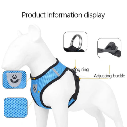 Cat Harness Vest Walking Lead Leash For Puppy Dogs Collar Polyester Adjustable Mesh Dog Harness For Small Medium Pet Accessories Leedoar