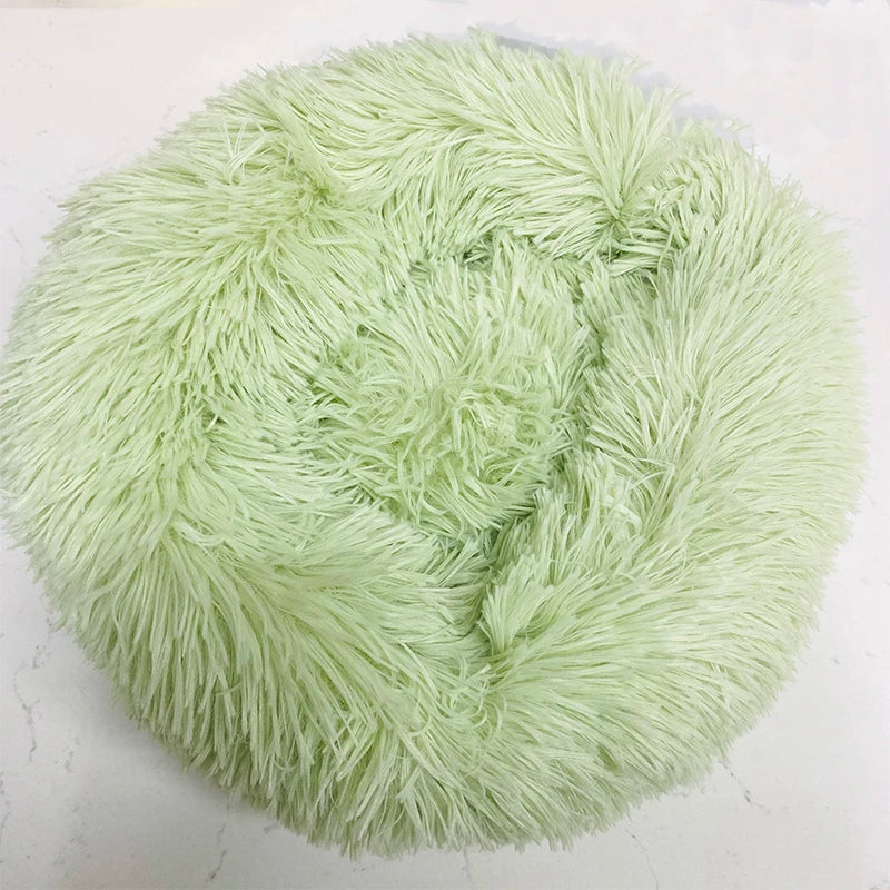 Cat Nest Round Soft Shaggy Mat for Kittens Chihuahua Indoor Dog Cat Bed Pet Supplies Removable Machine Washable Pillow Bed Leedoar