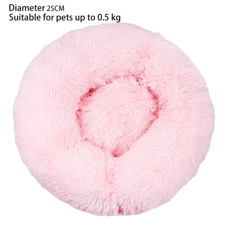 Cat Nest Round Soft Shaggy Mat for Kittens Chihuahua Indoor Dog Cat Bed Pet Supplies Removable Machine Washable Pillow Bed Leedoar