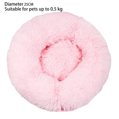 Cat Nest Round Soft Shaggy Mat for Kittens Chihuahua Indoor Dog Cat Bed Pet Supplies Removable Machine Washable Pillow Bed Leedoar