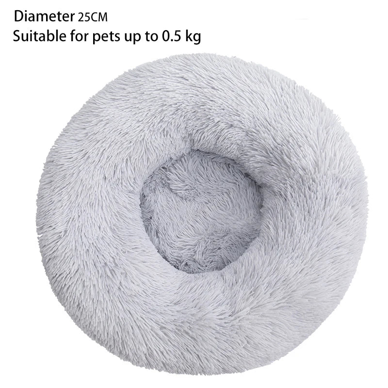 Cat Nest Round Soft Shaggy Mat for Kittens Chihuahua Indoor Dog Cat Bed Pet Supplies Removable Machine Washable Pillow Bed Leedoar