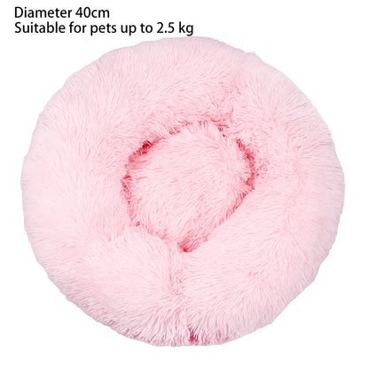 Cat Nest Round Soft Shaggy Mat for Kittens Chihuahua Indoor Dog Cat Bed Pet Supplies Removable Machine Washable Pillow Bed Leedoar