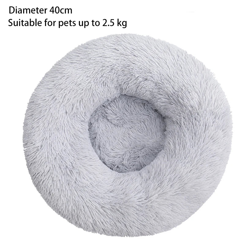 Cat Nest Round Soft Shaggy Mat for Kittens Chihuahua Indoor Dog Cat Bed Pet Supplies Removable Machine Washable Pillow Bed Leedoar