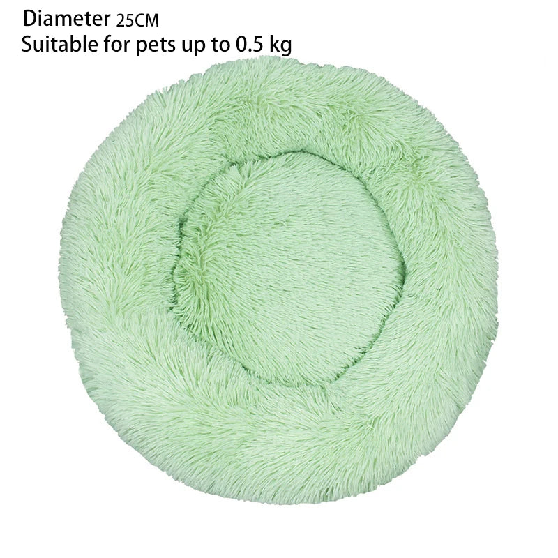 Cat Nest Round Soft Shaggy Mat for Kittens Chihuahua Indoor Dog Cat Bed Pet Supplies Removable Machine Washable Pillow Bed Leedoar