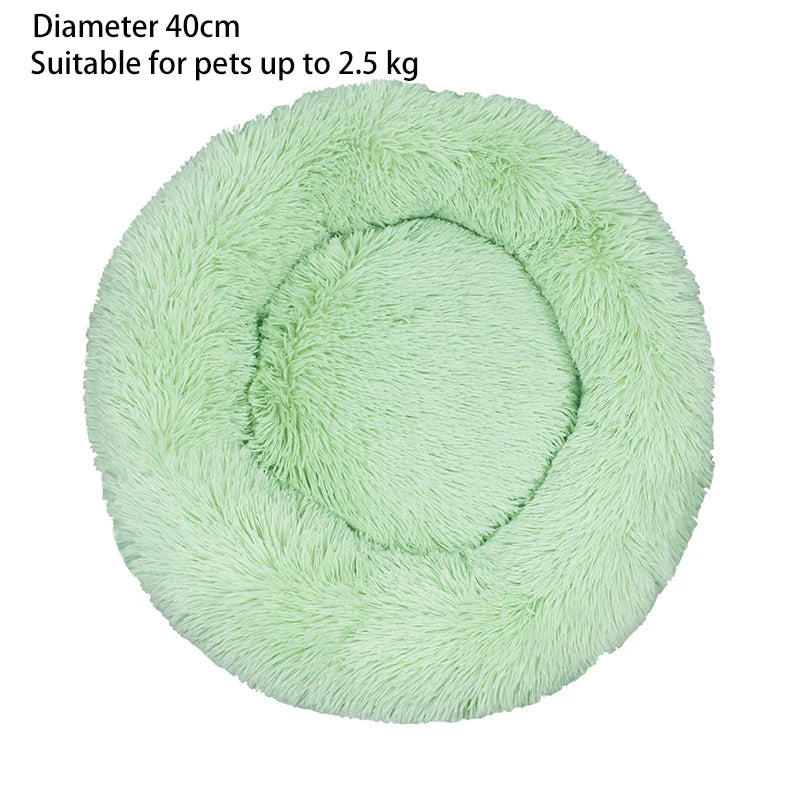 Cat Nest Round Soft Shaggy Mat for Kittens Chihuahua Indoor Dog Cat Bed Pet Supplies Removable Machine Washable Pillow Bed Leedoar