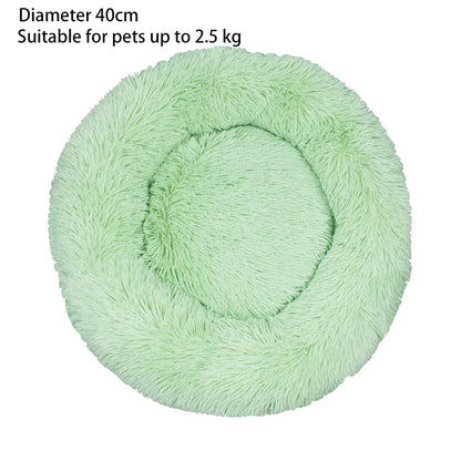 Cat Nest Round Soft Shaggy Mat for Kittens Chihuahua Indoor Dog Cat Bed Pet Supplies Removable Machine Washable Pillow Bed Leedoar