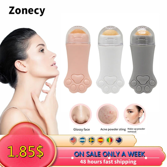 Cat Paw Face Oil Absorbing Roller  Volcanic Stone Blemish Remover Facial Shiny Changing Pores Oil Removal Massage Artifact Tools Leedoar