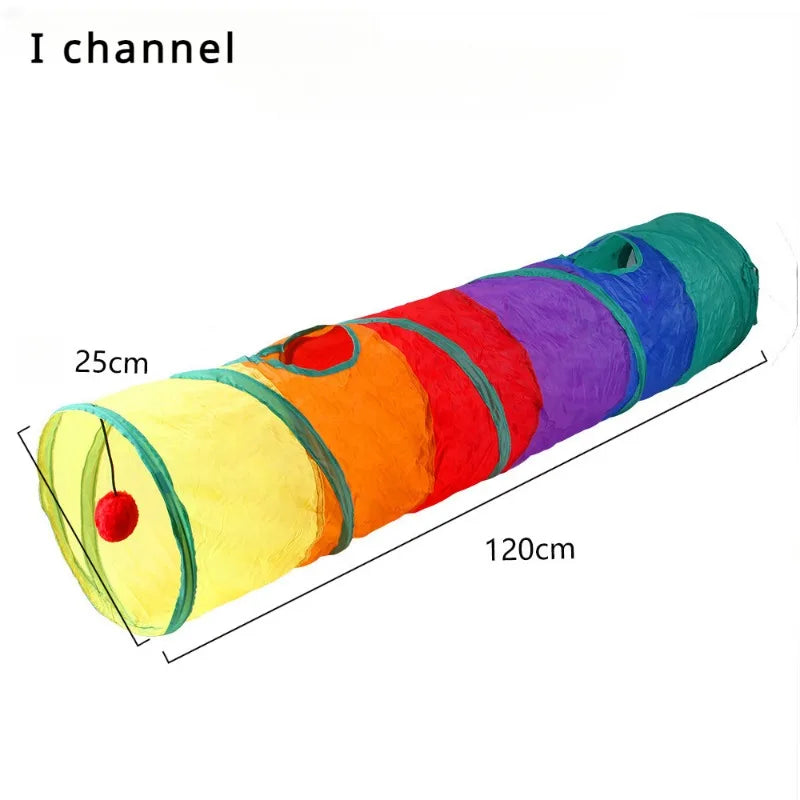 Cat Rattle Paper Tunnel Cat Toys Pet Crinkle Tunnel Cat Tent Tunnel Foldable Cat Toy Small Pet Cat Polyester Cotton Leedoar