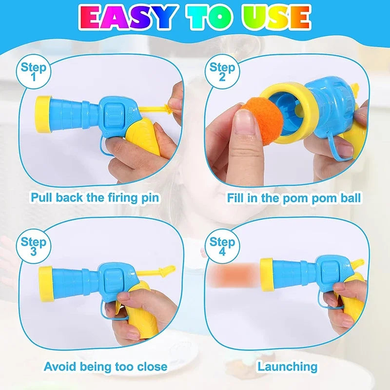 Cat Toys Interactive Launch Training Toy For Pet Kitten Creative Mini Shooting Gun Games Stretch Plush Ball Toys Pet Supplies Leedoar