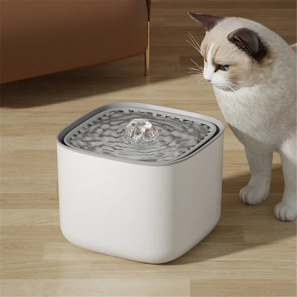 Cat Water Fountain 3L Large Capacity for Pet Water Drinking Bowls Dispenser USB Electric Auto Recirculate Ultra Quiet Leedoar