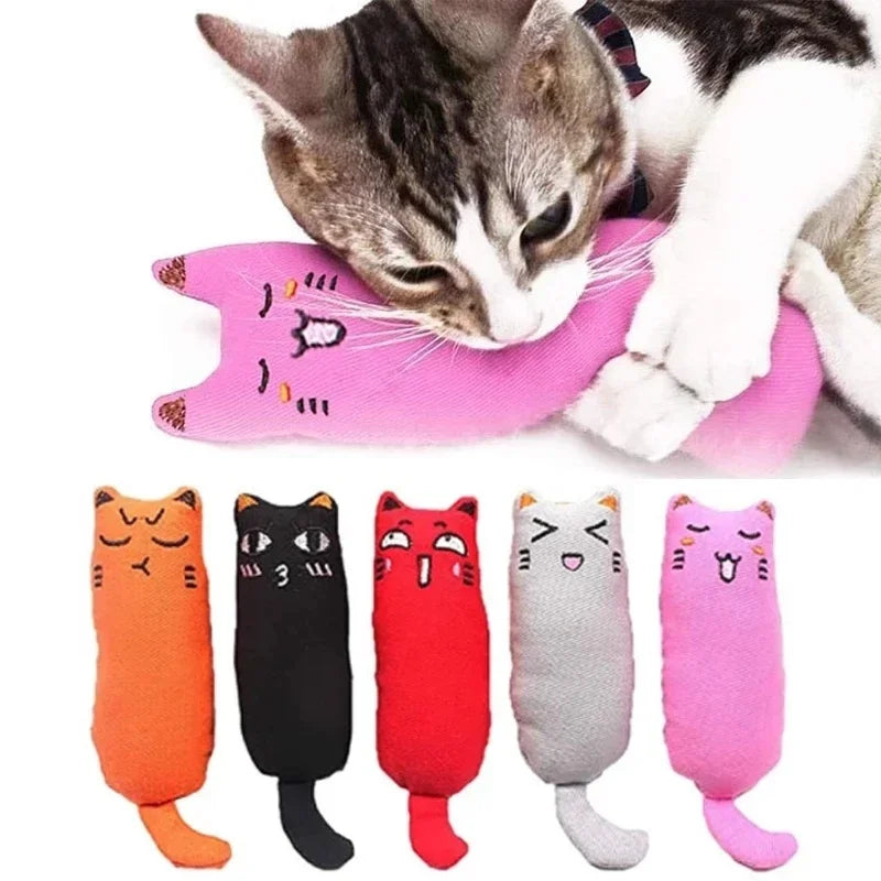 Catnip Toy Cats Products for Pets Cute Cat Toys for Kitten Teeth Grinding Cat Plush Thumb Pillow Pet Accessories Leedoar