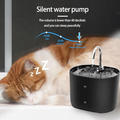 Cats Water Fountain Automatic Filter Cats Fountain With Stainless Steel Faucet Silent Water Pump Pet Cats Dog Water Dispenser Leedoar