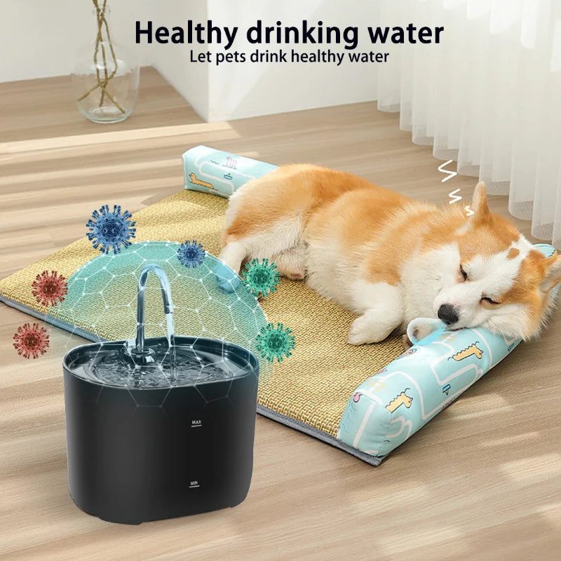 Cats Water Fountain Automatic Filter Cats Fountain With Stainless Steel Faucet Silent Water Pump Pet Cats Dog Water Dispenser Leedoar