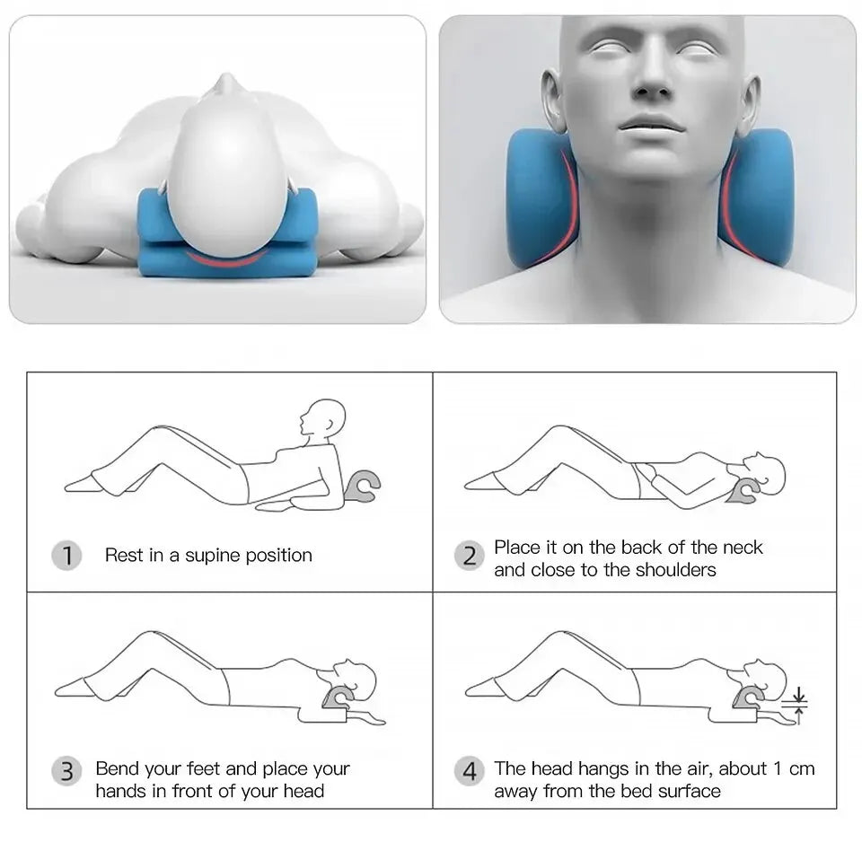 Cervical Massage Pillow U-shaped Pillow Gravity Shiatsu Cervical Massage Pillow Neck & Shoulder Stretch Neck Relaxation Leedoar