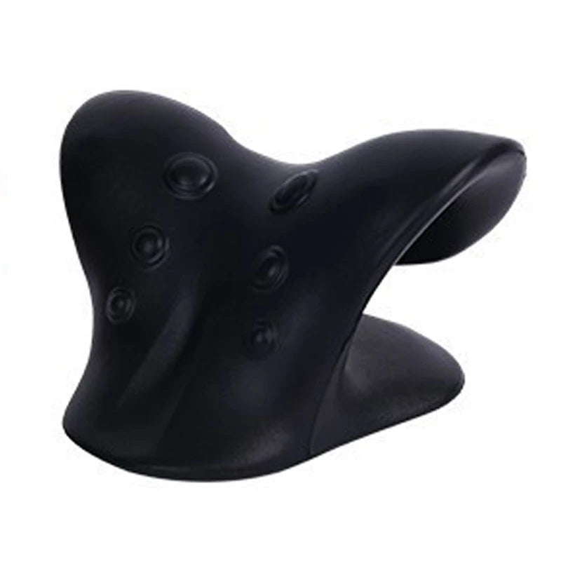 Cervical spine Massage pillow U shaped pillow Gravity shiatsu Cervical Massage pilow Neck and Shoulder Massage Blue Black Leedoar