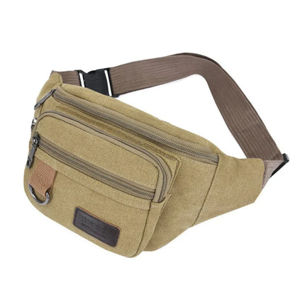 Chest Bag Canvas Waist Bag Women Men's Belt Bag Fashion Bum Bag Travel Purse Bag for Phone Pouch Pocket Hip Bag Waist Pack Male Leedoar